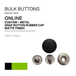 Quality DTM TCX Colour Bulk Snap Button Rubber Flat Cap Black Matte Finish for sale