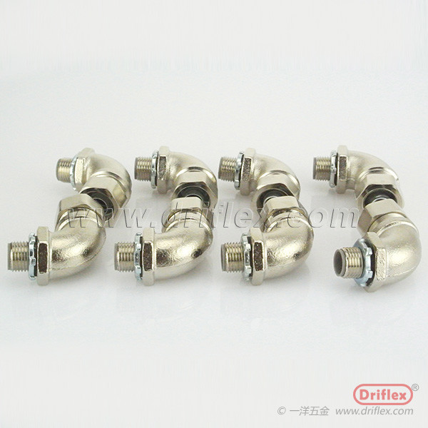 China Liquid tight flexible wire conduit Nickel plated Brass Connector brass hose pipe connectors on sale