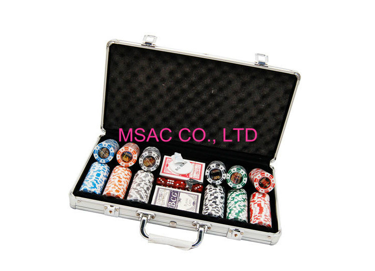 Quality 300 Pcs Aluminum Chip Case / Counter Carrying Cases Size L389 X W200 X H69mm for sale