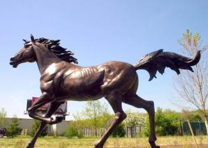 Quality Large Running Bronze Garden Statues Horse Sculpture Corrosion Stability for sale