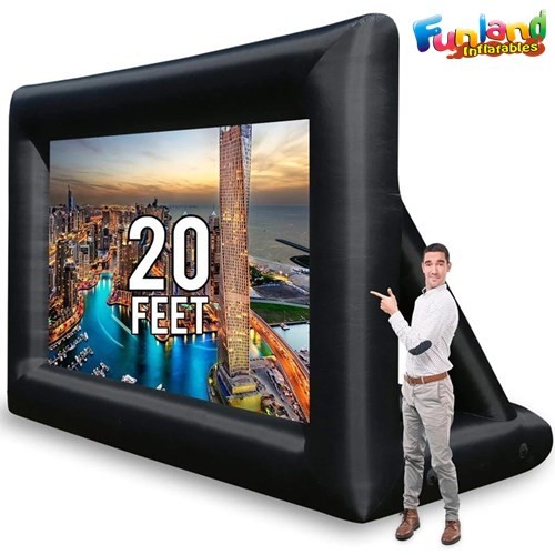 Quality 20ft Holiday Styling Blow Up TV Screen Inflatable Mega Cinema Projector Screen for Party​ for sale