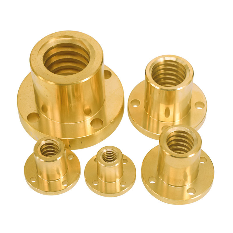 Quality Golden Copper 2mm Pitch 8mm T8 Lead Screw Nut For 3D Printer for sale