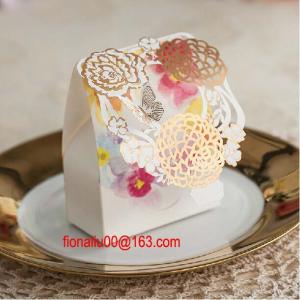 Quality High Class Laser Cut Candy Wedding Boxes 2014 Flower Paper Wedding Gift Boxes Bridal Shower as Wedding Favor for sale