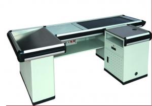 Quality Automatic Cash Desk Stainless Steel Table Iron Steel Plates Retail Store Checkout Counters for sale