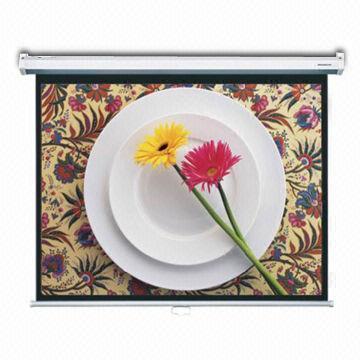 Quality Manual Projection Screen, Elegant Series with Speed Reducing and Self-lock Safety Component for sale