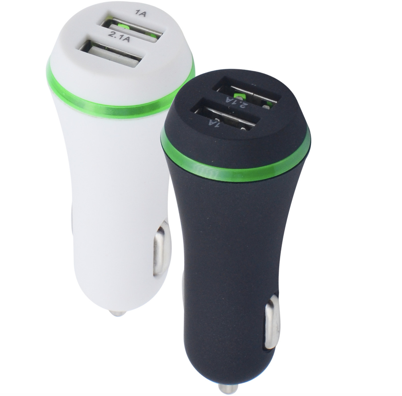 Quality Shenzhen Universal Dual Ports Quick USB Car Charger Double USB Fast Car LED Luminous car charger for sale
