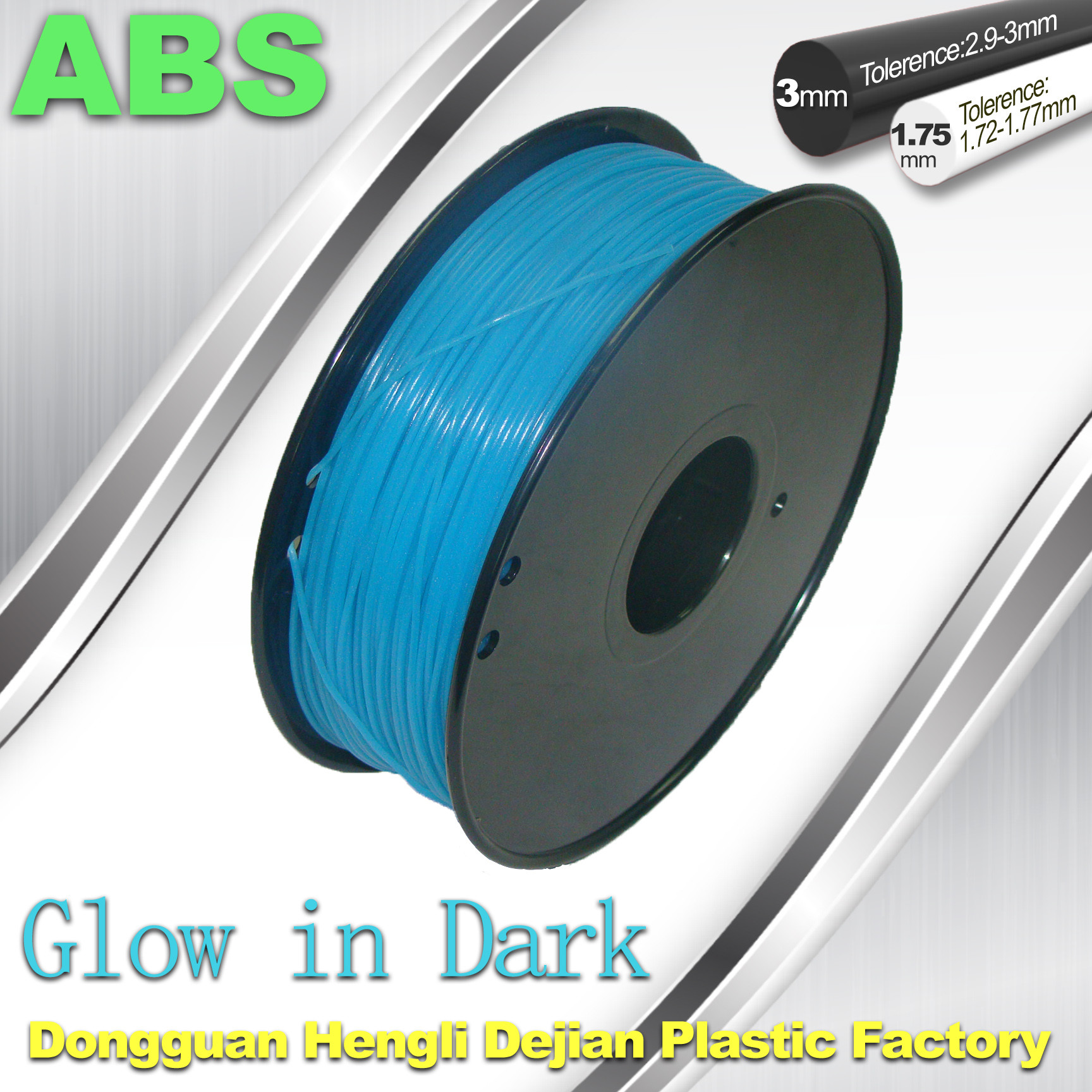 China OEM Glow In The Dark 3d Printer Filament Consumables Material  1.75mm ABS Filament on sale
