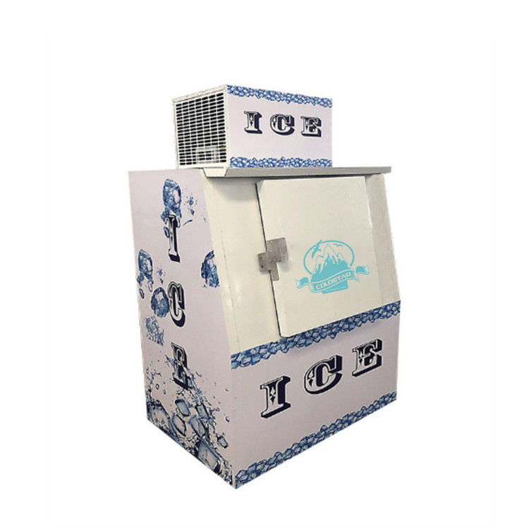 Quality Gas Station Ice Cooler Upright Solid Door Freezer Ice Storage Bin for sale