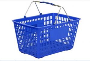 Quality Blue Flexible Hand Shopping Basket Metal Handle Plastic Grip Light weight for sale