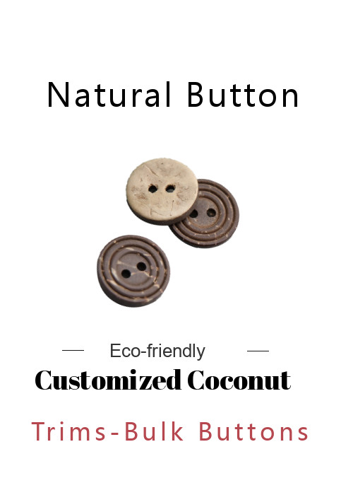 Quality Customized Eco - Friendly Coconut Bulk Buttons 2 / 4 Holes Nature for sale