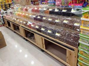 Quality Multifuntion Food wooden retail display For Supermarket / Store 3 layers for sale