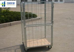 Quality Nestable Galvanized Wire Cage Trolley Corrosion Protection High Strength for sale