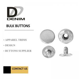 Quality Silver Metal Snap Buttons Nickel - Free Embossed Logo For Brand Clothing for sale