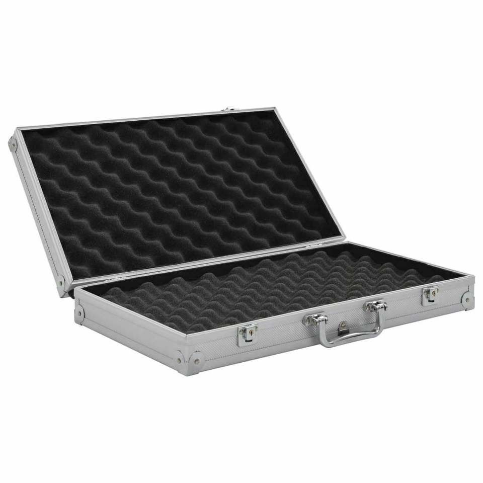 Quality Custom Gun Carrying Case , Portable Hard Sided Gun Box Silver With Foam for sale
