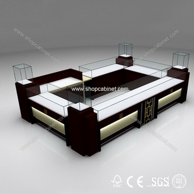 Quality Shopping Mall Jewelry Display Showcase Kiosk Design for sale