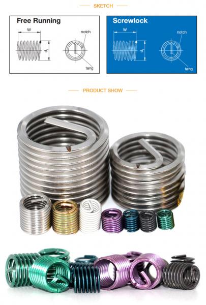 Stainless Steel High Precision Wire Threaded Inserts DIN 8140 Customized Color
