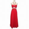 Buy cheap Halter Neck Crystal Stone Beaded Chiffon Long Dress, Beautiful Girl Dress from wholesalers