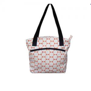 Quality Women Nylon Zippered Shoulder Tote Bags With Leather Handle OEM for sale