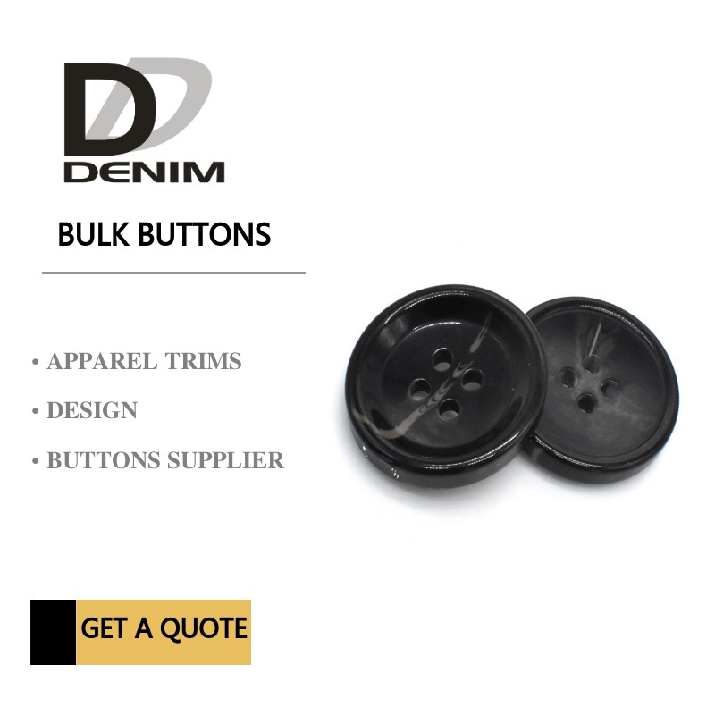 Quality Bulk Flat Black ing Buttons • 4 holes • Plaid blazer • Clothing Accessories for sale