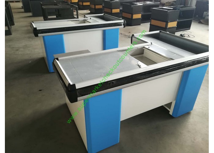 Custom-made Steel Shop Cashwrap / Cash Desk And Table For Supermarket