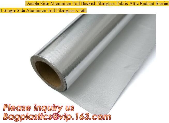 Quality Double side Aluminium foil backed fiberglass fabric attic radiant barrier cloth,aluminium foil woven cloth, bulding mate for sale