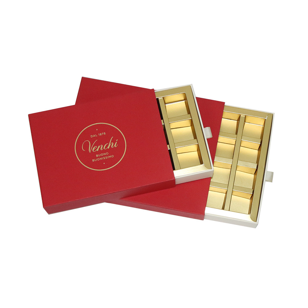 Quality Red 4cm Height Chocolate Gift Packaging Boxes , Printed Chocolate Boxes 20 Cavity for sale