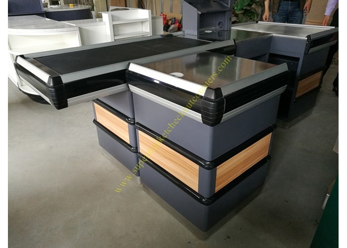 Quality Supermarket Checkout Counter With Conveyor Belt for sale