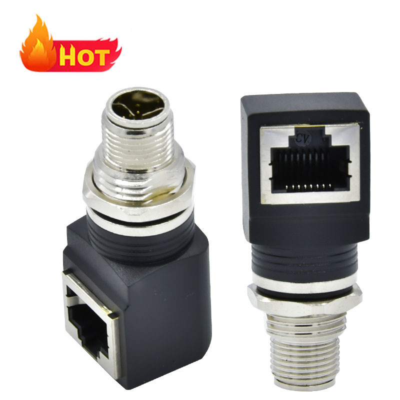 Quality Rigoa Custom Rj45 Waterproof Connector CuZn PA66 M12 X Coded To RJ45 Connector for sale