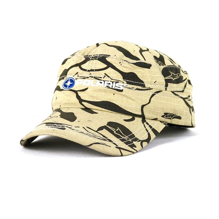 Quality Flat Embroidery Camo Military Cadet Cap Adjustable For Unisex 56-60cm for sale