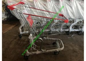 Quality Store / Supermarket Shopping Cart / Cargo Trolley With PU Wheels for sale