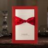 Buy cheap Red Embossed Ribbon Wedding Invitations 2015 Elegant Invitation Card Personalize from wholesalers