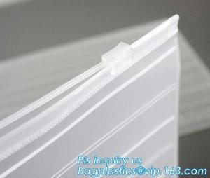 China slider zipper PVC plastic bag for packing bed sheet, Flat Zipper Top PVC Slider Zipper Bags For Towel Washing Goods Pack on sale