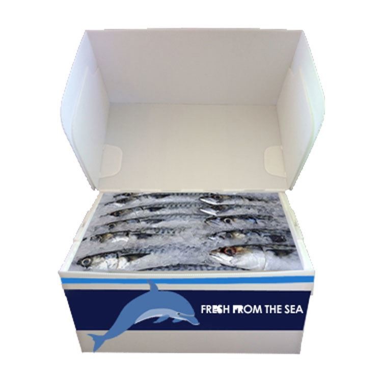 Quality Foldable Corrugated Plastic Packaging Boxes For Seafood Frozen Fish Storage for sale