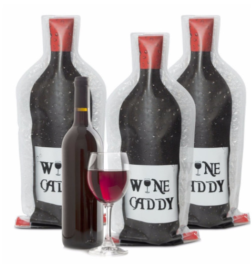 Buy Clear Travel PVC Wine Bottle Chiller Bag , Protective Bubble Wine Sleeve / Skin at wholesale prices
