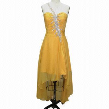 Buy cheap Short Front Long Back Chiffon Prom Dress, Elegant Beaded Summer Wear from wholesalers