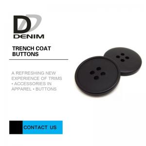 Quality Custom Vintage Black Coat Buttons Four Hole High Temperature Resistance for sale