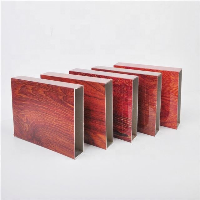 Quality Wood Grain 9 inches General Rectangular Aluminum Extruded Profiles for sale