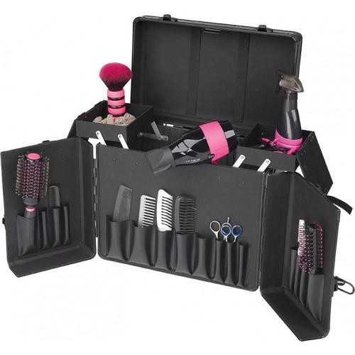 Quality Aluminum Hairdresser Case With Trolley Aluminum Grooming Case With Trolly In Black for sale