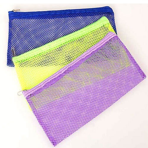 Quality Transparent Clear Plastic Mesh Pencil Pouch 23*15cm One Pocket For Teenagers for sale