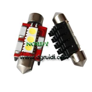Quality Led Festoon canbus light 3SMD5050 No Error LED Bulbs 0.8W 12Vwhite yellow red blue green amber for sale