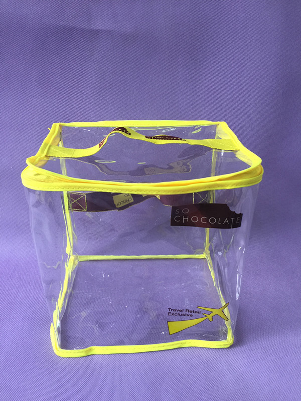 Buy Sewing Clear Printing PVC Packing Bag / Big Yellow Promo PVC Zipper Bag at wholesale prices
