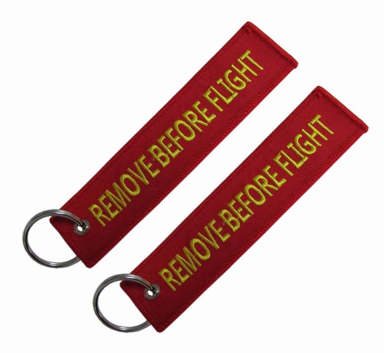 Quality Remove Before Flight 75% Embroidery Fabric Keychain Metallic Thread for sale