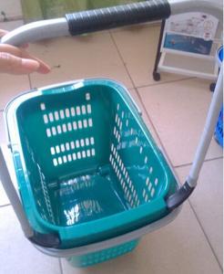 Quality Multi - Functional 4 Wheel Shopping Trolley Plastic Mesh Supermarket Cart for sale