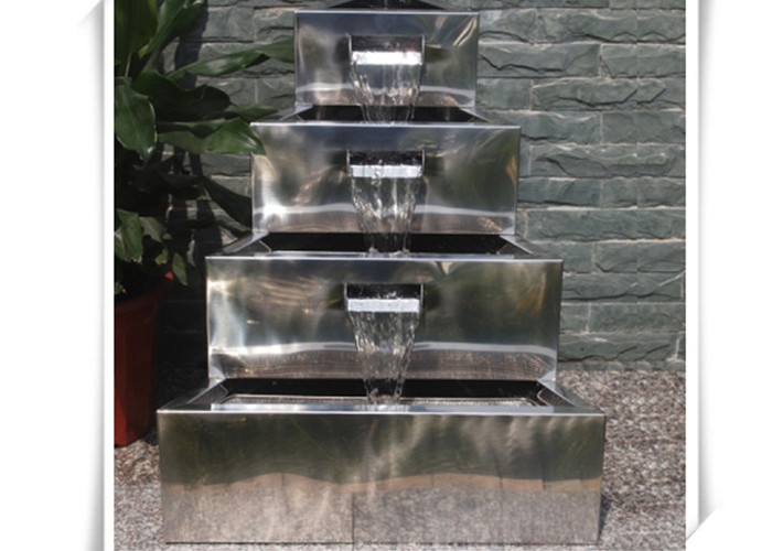 Quality Polished Craft Stainless Steel Water Feature / Metal Water Features Fountains for sale