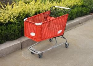 Quality Fashionable Plastic Shopping Trolley Plastic Grocery Carts With Baby Seat for sale
