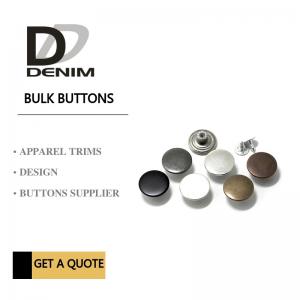 Quality Shank Denim Metal Buttons Dull Dark Anti Copper Nickel Free With Print Logo for sale