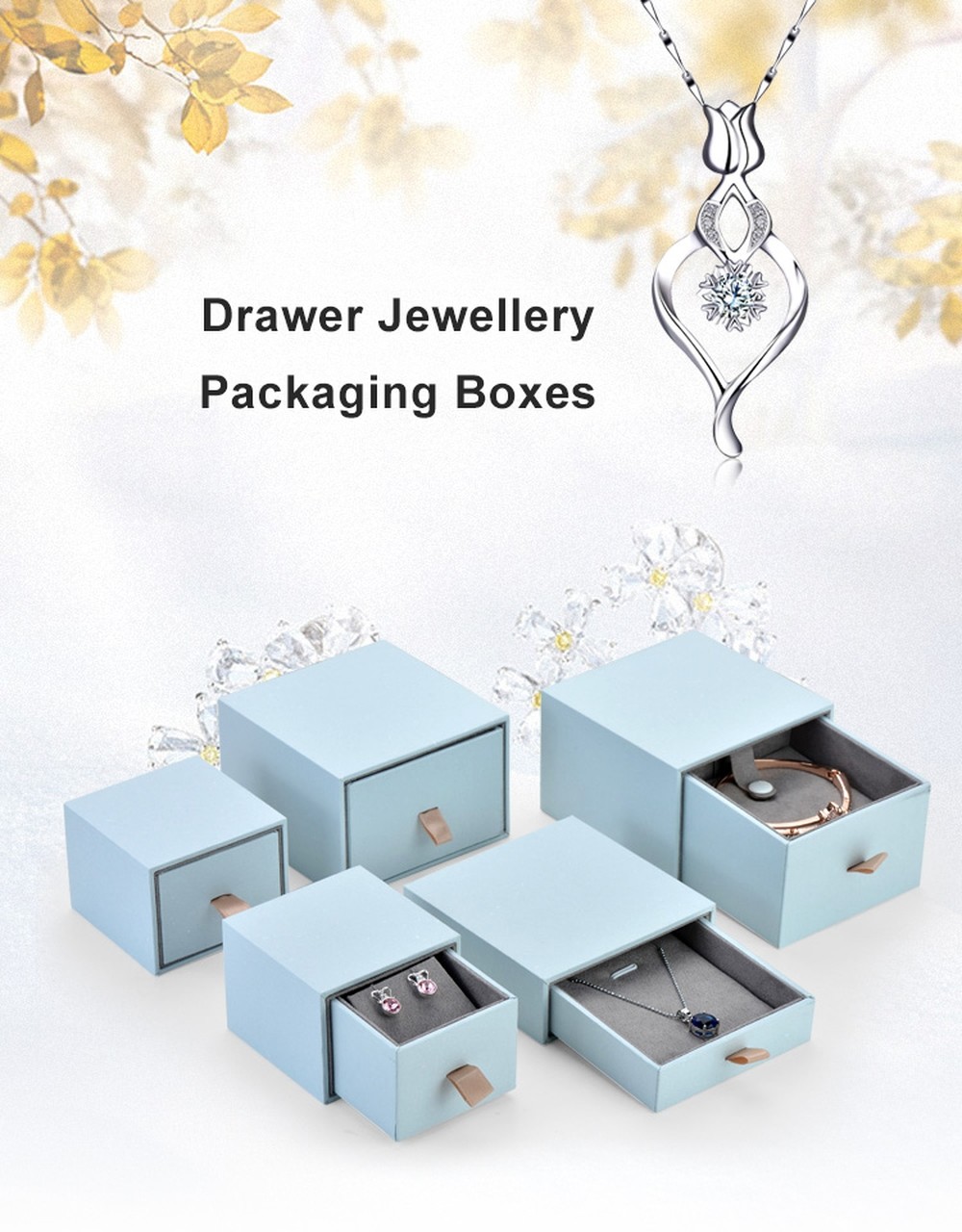 Custom Bracelet Earring Necklace Ring Personalised Jewellery Packaging Box