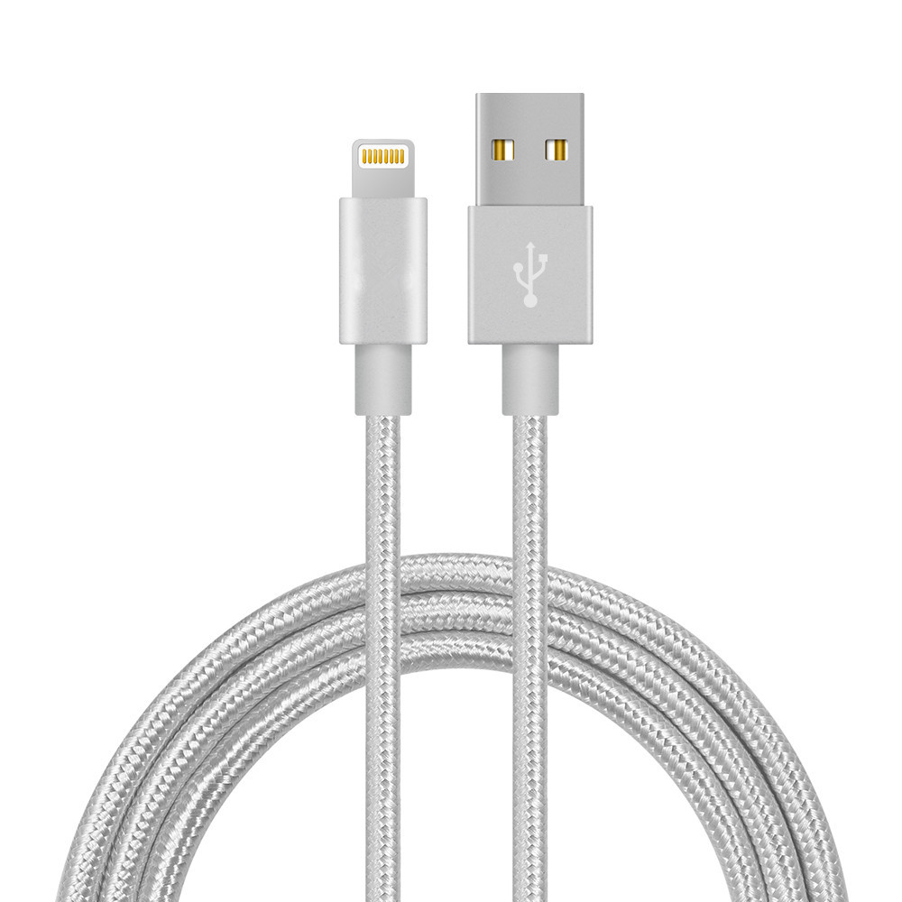 Quality Nylon Braided MFi Certified Apple Lightning Cable 3.5MM 5V 2.4A for sale