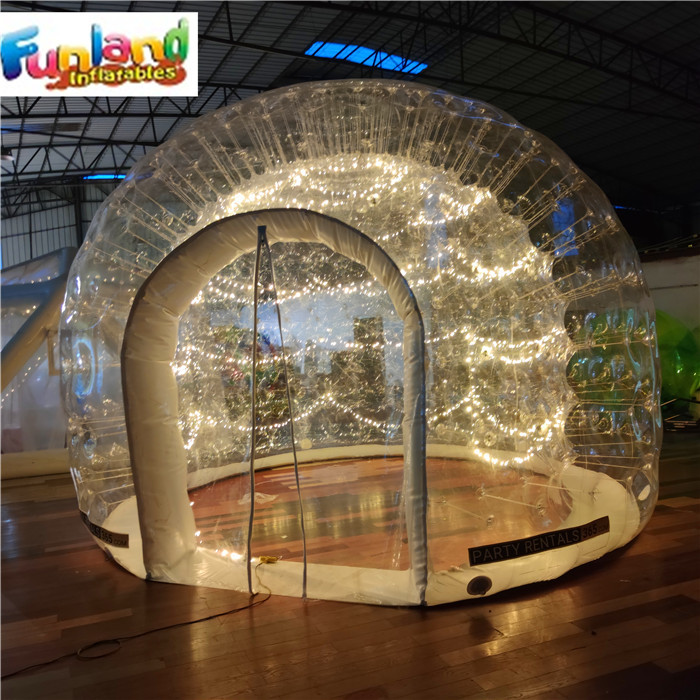 Quality Lighting 4m Transparent PVC Inflatable Resort Igloo Dome Tent For Hotel for sale