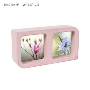 Quality Pink Rectangle Concrete Picture Frame Abstract Paintings 2 Pcs For Girl for sale